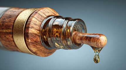 An amber glass bottle equipped with a dropper contains organic cbd cannabis oil, utilized for its natural health benefits and as a wellness product