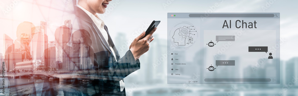 Aufkleber ai chatbot interface facilitates communication, chatbot, and ai interaction for automated user suppo