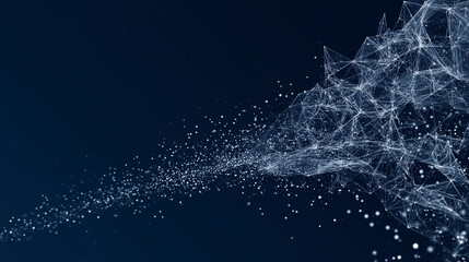 New Year 2026 formed with glowing lines, triangles, and particles on a blue background, symbolizing futuristic celebration and digital elegance