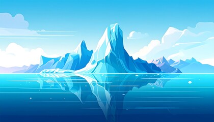 Iceberg reflected in calm water