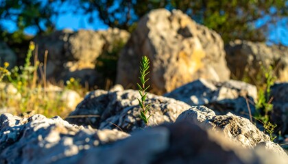 A sprout among rocks