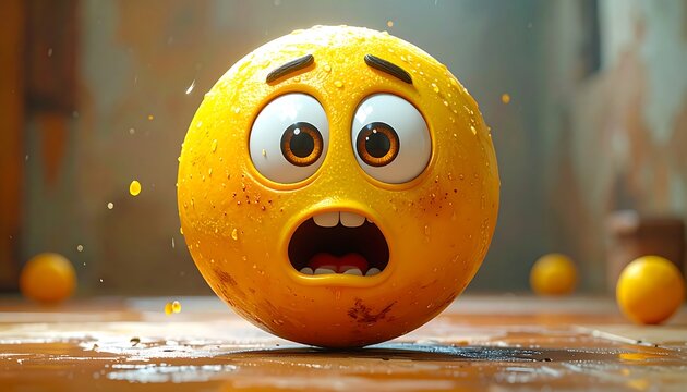 A surprised, wet fruit - Powered by Adobe