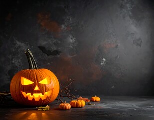 Halloween pumpkin on dark background