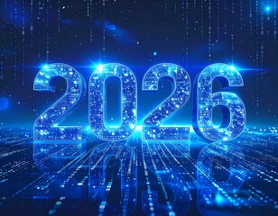 Digital 2026, glowing circuit design