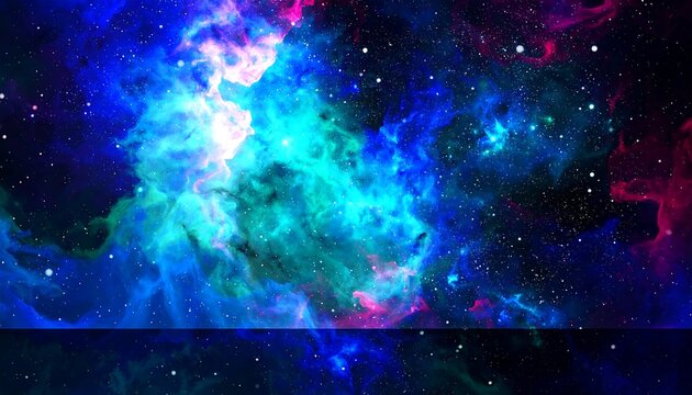 Cosmic nebula reflected in dark space