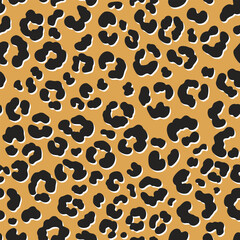 Seamless leopard print. Vector animal skin texture background.	
