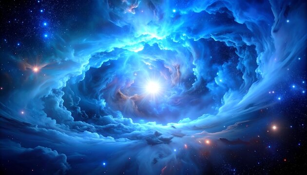 Cosmic nebula swirling light