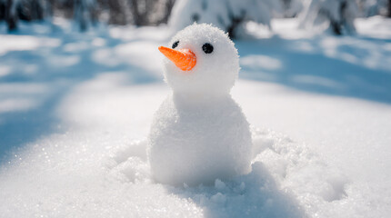 Get enchanted by a dazzling snowman creation in a winter scene, ideal for seasonal visuals and holiday design magic