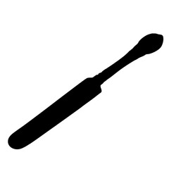 Silhouette of a cricket bat against a white background sports equipment for cricket games and training sessions for cricket players