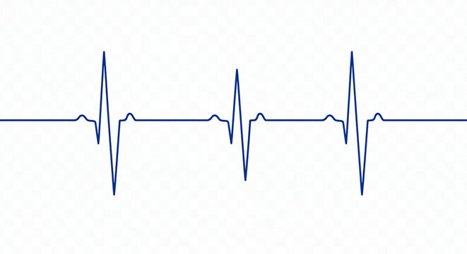 Heartbeat EKG Line, Medical Waveform, Cardiology Illustration, Health Monitor, Blue Line on White Background, Heart Rate Graphic, Medical Concept, Healthcare Design, Pulse Rate, Cardiac Rhythm, Vit...