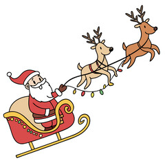 santa claus with reindeer