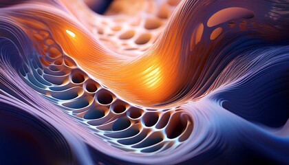 A Soft Abstract Macro Photograph Of A Smooth Organic Structure With Flowing Forms And Glowing Internal Light