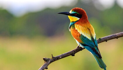Colorful bird perched on branch (1)