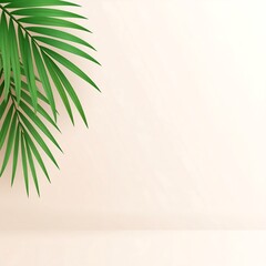 Fototapeta premium Tropical leaves on a pastel background