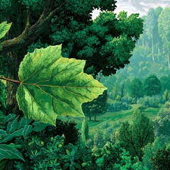 Naklejka premium close up of green leaves