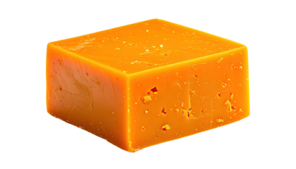 Close-up of a block of orange cheese