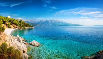 Fototapeta premium Beautiful Summer Sea Landscape In Vlora Albania