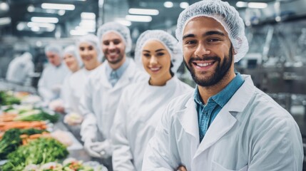 Diverse team of professional chefs and cooks working together in a busy commercial kitchen.