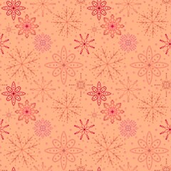 Christmas ice scribble seamless snowflakes pattern for wrapping paper and fabric