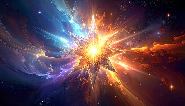 Cosmic starburst in vibrant nebula