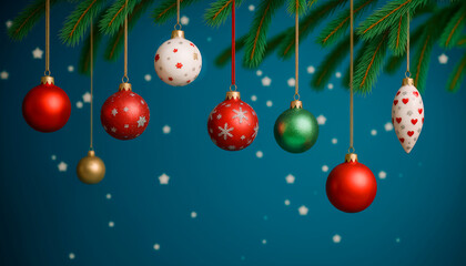 Beautiful background Christmas decoration with Christmas tree balls with.
