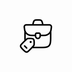 handbag suitcase for sale price tag icon sign vector