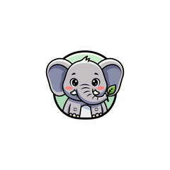 Baby Elephant icon flat vector design. 