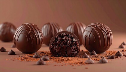 Chocolate truffles, close-up