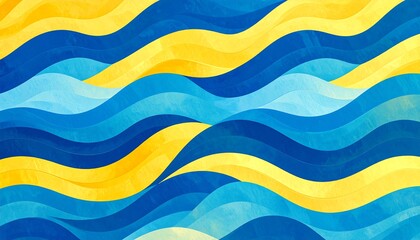 Abstract wavy pattern of yellow and blue