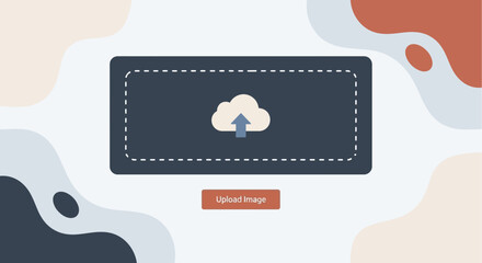 Modern Flat Design Cloud Upload Interface Illustration