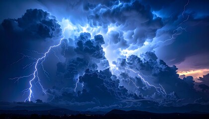 Dramatic storm clouds with lightning (2)