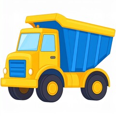 Naklejka premium Playful Yellow Dump Truck Cartoon Illustration