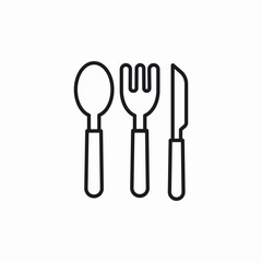 cutlery spoon fork knife icon sign vector