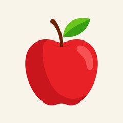 Fototapeta premium A Single Red Apple Crisp, Juicy, and Delicious