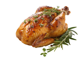 roasted chicken on a white background