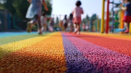 Rainbow Playground Fun: Children's Joyful Playtime
