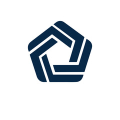  Abstract Intertwined Pentagon Logo - Modern Geometric Connection Symbol