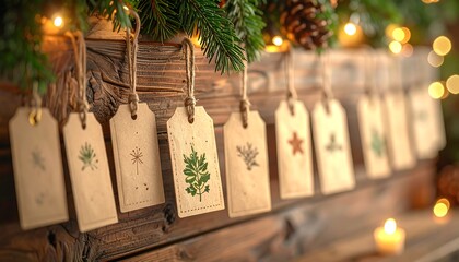 Christmas advent calendar tags