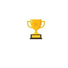 Golden Trophy with Star - Winner, Achievement, Award, Success Symbol