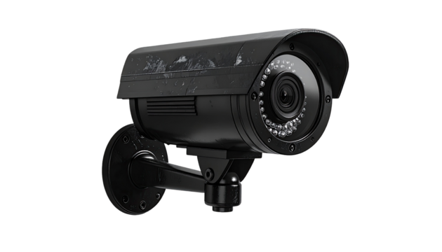 Dark security camera, textured casing