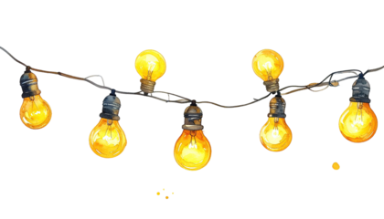 String of warm yellow incandescent lights