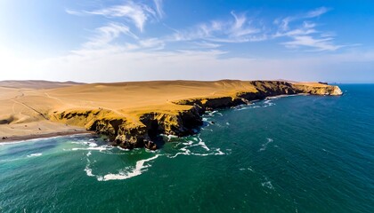 Coastal desert landscape, aerial view