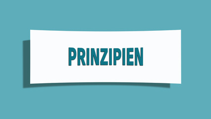 Prinzipien (Principles) - A card isolated on light green background.