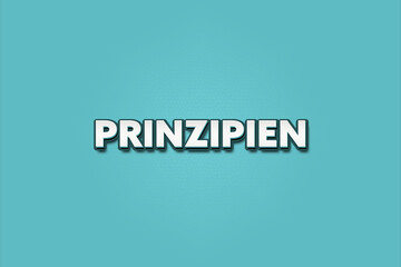 Prinzipien (Principles) - A turquoise banner illustration with white text.