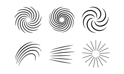 Abstract swirl patterns set with dynamic line designs in black and white