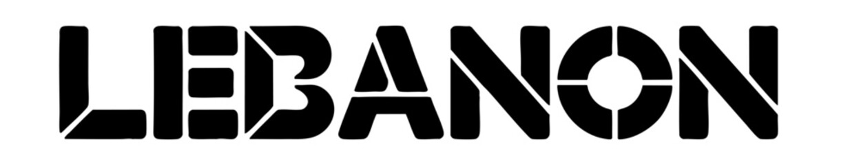 Obraz premium Lebanon Text Logo in Bold Modern Black Font, Isolated on Transparent Background for Graphic Design and Branding