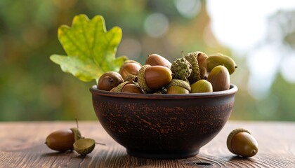 Acorns in a bowl