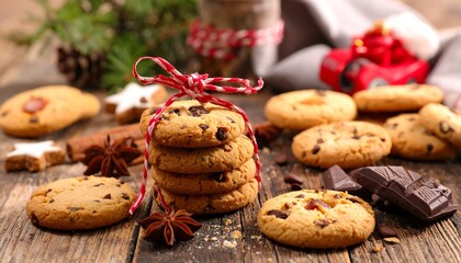 Christmas cookies on a wooden table