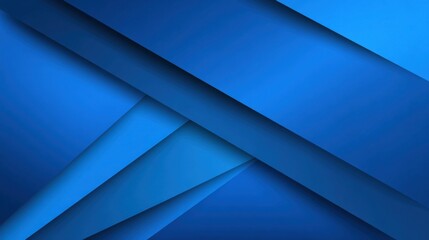Abstract blue layered paper design with sharp geometric shapes and shadows.