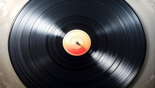 Close-up of a vintage vinyl record